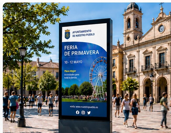 Pantalla municipal gestionada con Tavisa Suite